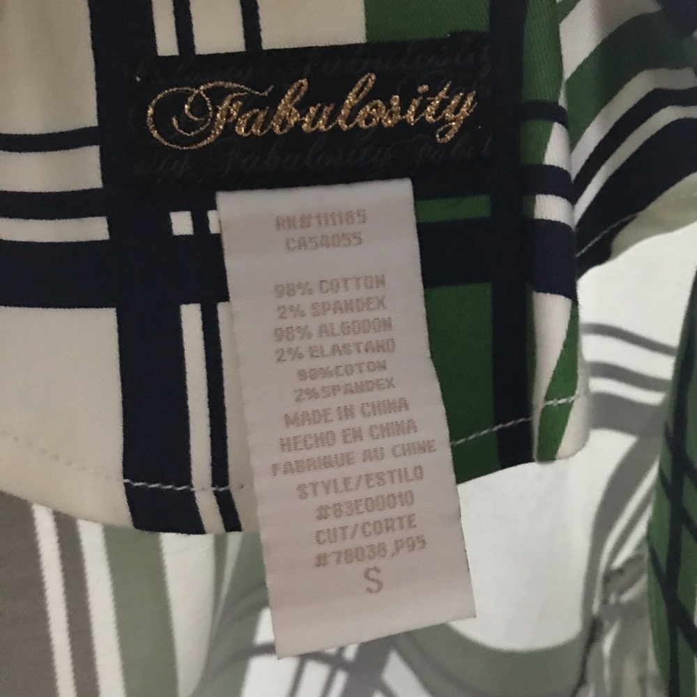 Fabulosity Blazer Plaid Green Navy 3/4 Sleeve - Picture 6 of 6
